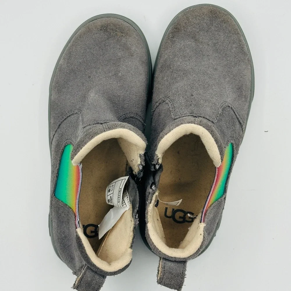 UGG Hamden II Toddler Chelsea Boots‎ Slip On Zipper Gray Multi Size 12